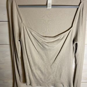 Beige long sleeve top
